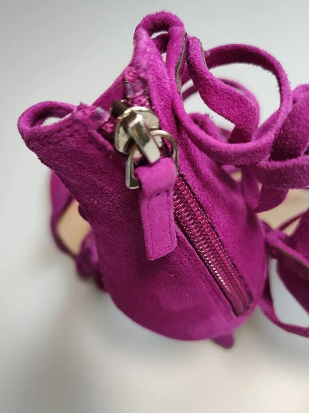 10M dark magenta purple BP Alexy Strappy Suede Sandals high heels shoes women's